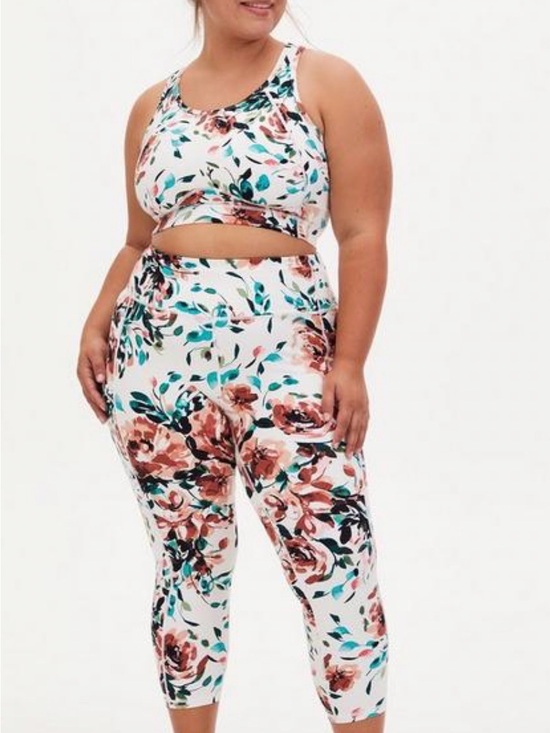 torrid Other - torrid White Floral High-Waist Capri Legging & Crop Tank Set